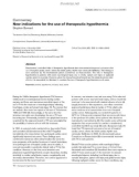 Báo cáo y học: New indications for the use of therapeutic hypothermia