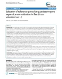 báo cáo khoa học: Selection of reference genes for quantitative gene expression normalization in flax (Linum usitatissimum L.)