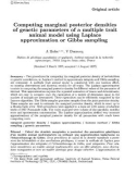 Báo cáo sinh học: Phenotypic plasticity of body pigmentation in Drosophila: Computing marginal posterior densities of genetic parameters of a multiple trait animal model using Laplace approximation or Gibbs sampling