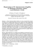 Báo cáo sinh học: Phenotypic plasticity of body pigmentation in Drosophila: Expression a of X chromosome fragility in Holstein-Friesian cattle: preliminary study