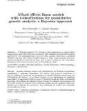 Báo cáo khoa hoc: Mixed effects linear models with t-distributions for quantitative