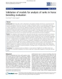 Báo cáo sinh học: Validation of models for analysis of ranks in horse breeding evaluation