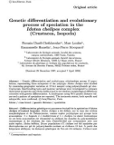 Báo cáo khoa hoc: Genetic differentiation and evolutionary process of speciation in the Idotea chelipes complex