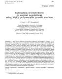 Báo cáo sinh học: Estimation of relatedness in natural populations using highly polymorphic genetic