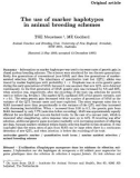 Báo cáo sinh học: The use of marker haplotypes in animal breeding schemes