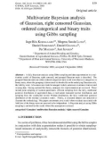 Báo cáo sinh học: Multivariate Bayesian analysis of Gaussian, right censored Gaussian, ordered categorical and binary traits using Gibbs sampling