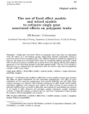 Báo cáo sinh học: The use of fixed effect models and mixed models to estimate single gene associated effects on polygenic traits