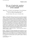 Báo cáo khoa hoc: The use of molecular markers in conservation programmes of live animals