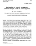 Báo cáo sinh học: Estimation of genetic parameters for body weight traits in squab pigeons