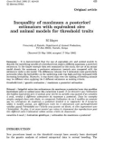 Báo cáo sinh học: Inequality of maximum a posteriori estimators with equivalent sire and animal models for threshold traits