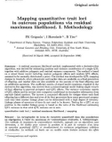 Báo cáo sinh học: Mapping quantitative trait loci in outcross populations via residual maximum likelihood. I. Methodology