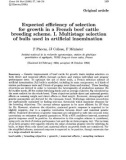 Báo cáo sinh học: Expected efficiency of selection for growth in a French beef cattle breeding scheme. I. Multistage selection of bulls used in artificial insemination