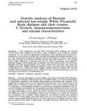 Báo cáo sinh học: Genetic analyses of Bantam and selected low-weight White Plymouth Rock chickens and their crosses. I. Growth, immunoresponsiveness and carcass 