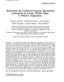 Báo cáo khoa hoc: Selection for reduced muscle glycolytic potential in Large White pigs. I. Direct responses