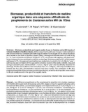 Báo cáo lâm nghiệp: Biomasse, productivité et transferts de matière organique dans une séquence altitudinale de peuplements de Castanea sativa Mill de l'Etna