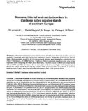 Báo cáo lâm nghiệp: Biomass, litterfall and nutrient content in Castanea sativa coppice stands of southern Europe