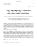 Báo cáo khoa học: Growth and fructification of a Norway spruce (Picea abies L. Karst) forest ecosystem under changed nutrient and water input