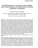 Báo cáo sinh học: Considerations on measures of precision and connectedness in mixed linear models of genetic evaluation