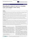 báo cáo khoa học: Measuring the context of care in an Australian acute care hospital: a nurse survey