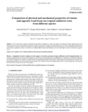 Báo cáo lâm nghiệp: Comparison of physical and mechanical properties of tension and opposite wood from ten tropical rainforest trees from diﬀerent species