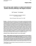 Báo cáo lâm nghiệp: Soil and tree water relations in mature oak stands of northern Germany differing in the degree of decline