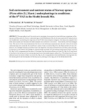 Báo cáo lâm nghiệp: Soil environment and nutrient status of Norway spruce (Picea abies [L.] Karst.) underplantings in conditions of the 8th FAZ in the Hrubý Jeseník Mts