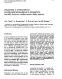 Báo cáo lâm nghiệp: Responses of photosynthesis and stomatal conductance to atmospheric humidity in some mediterranean Abies specie