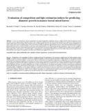 Báo cáo lâm nghiệp: Evaluation of competition and light estimation indices for predicting diameter growth in mature boreal mixed forests