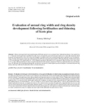 Báo cáo khoa học: Evaluation of annual ring width and ring density development following fertilisation and thinning of Scots pine