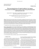 Báo cáo lâm nghiệp: The successional status of tropical rainforest tree species is associated with diﬀerences in leaf carbon isotope discrimination and functional traits