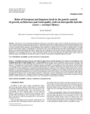 Báo cáo lâm nghiệp: Roles of European and Japanese larch in the genetic control of growth, architecture and wood quality traits in interspecific hybrids (Larix × eurolepis Henry)