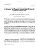 Báo cáo lâm nghiệp: Using past growth to improve individual-tree diameter growth models for uneven-aged mixtures of Pinus sylvestris L. and Pinus nigra Arn. in Catalonia, north-east Spain