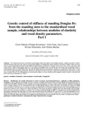 Báo cáo khoa học: enetic control of stiffness of standing Douglas fir; from the standing stem to the standardised wood sample, relationships between modulus of elasticity and wood density parameters. Part I