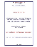 Luận văn Thạc sĩ Khoa học kinh tế: Nâng cao chất lượng công tác thanh tra thu, chi ngân sách trên địa bàn huyện Quảng Ninh, Quảng Bình