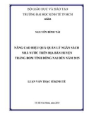 Luận văn Thạc sĩ Kinh tế: Nâng cao hiệu quả quản lý ngân sách nhà nước trên địa bàn huyện Trảng Bom, tỉnh Đồng Nai đến năm 2025