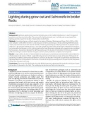 Báo cáo khoa học: Lighting during grow-out and Salmonella in broiler flocks