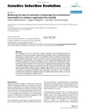 Báo cáo sinh học: Reducing the bias of estimates of genotype by environment interactions in random regression sire models