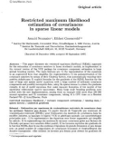 Báo cáo sinh học: Restricted maximum likelihood estimation of covariances in sparse linear models