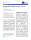 Báo cáo sinh học: Acoel and platyhelminth models for stem-cell research