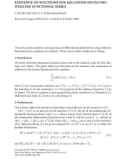 Báo cáo hóa học: EXISTENCE OF SOLUTIONS FOR EQUATIONS INVOLVING ITERATED FUNCTIONAL SERIES