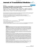 báo cáo hóa học: Synthetic lethal RNAi screening identifies sensitizing targets for gemcitabine therapy in pancreatic cancer