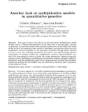 Báo cáo khoa hoc: Another look at multiplicative models in quantitative genetics