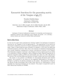 Báo cáo toán học: Symmetric functions for the generating matrix of the Yangian of gln(C)