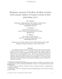 Báo cáo toán học: Maximum exponent of boolean circulant matrices with constant number of nonzero entries in their generating vector