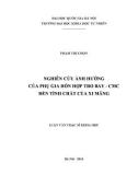 Luận văn Thạc sĩ Khoa học: Nghiên cứu ảnh hưởng của phụ gia hỗn hợp tro bay - CMC đến tính chất của xi măng