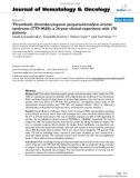 báo cáo khoa học: Thrombotic thrombocytopenic purpura-hemolytic uremic syndrome (TTP-HUS): a 24-year clinical experience with 178 patients