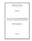 Luận văn Thạc sĩ Marketing thương mại: Nâng cao năng lực cạnh tranh marketing của Công ty Cổ phần Đầu tư Du lịch Hà Nội
