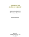 Master's thesis of Arts - Fine Art: The artist as anthropologist