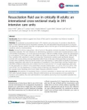 Báo cáo y học: Resuscitation fluid use in critically ill adults: an international cross-sectional study in 391 intensive care units