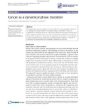 Báo cáo y học: Cancer as a dynamical phase transition 